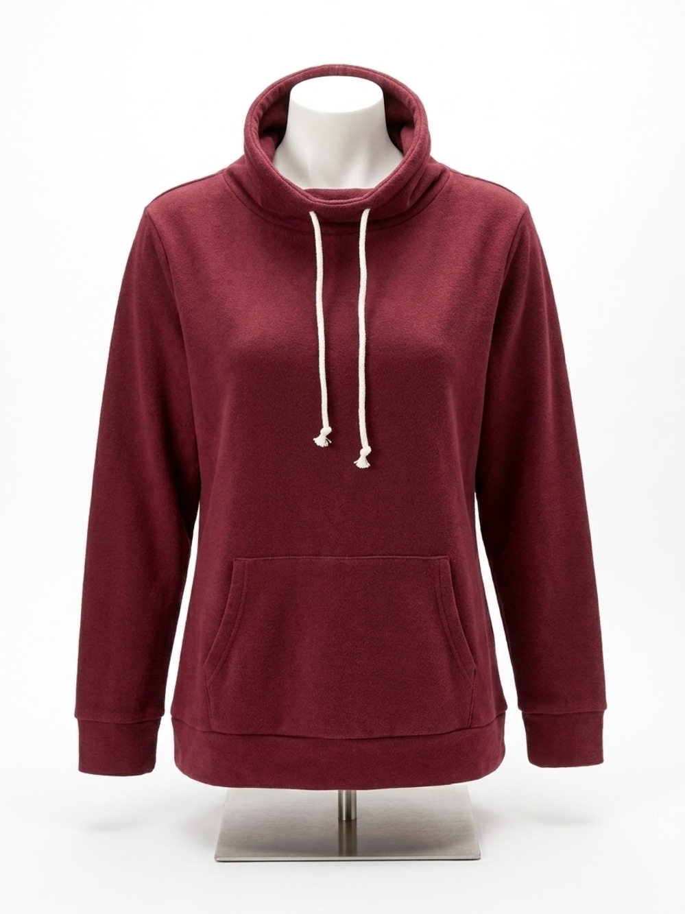 NEW MICHELLE MAE cozy cowl neck sweatshirt in burgundy